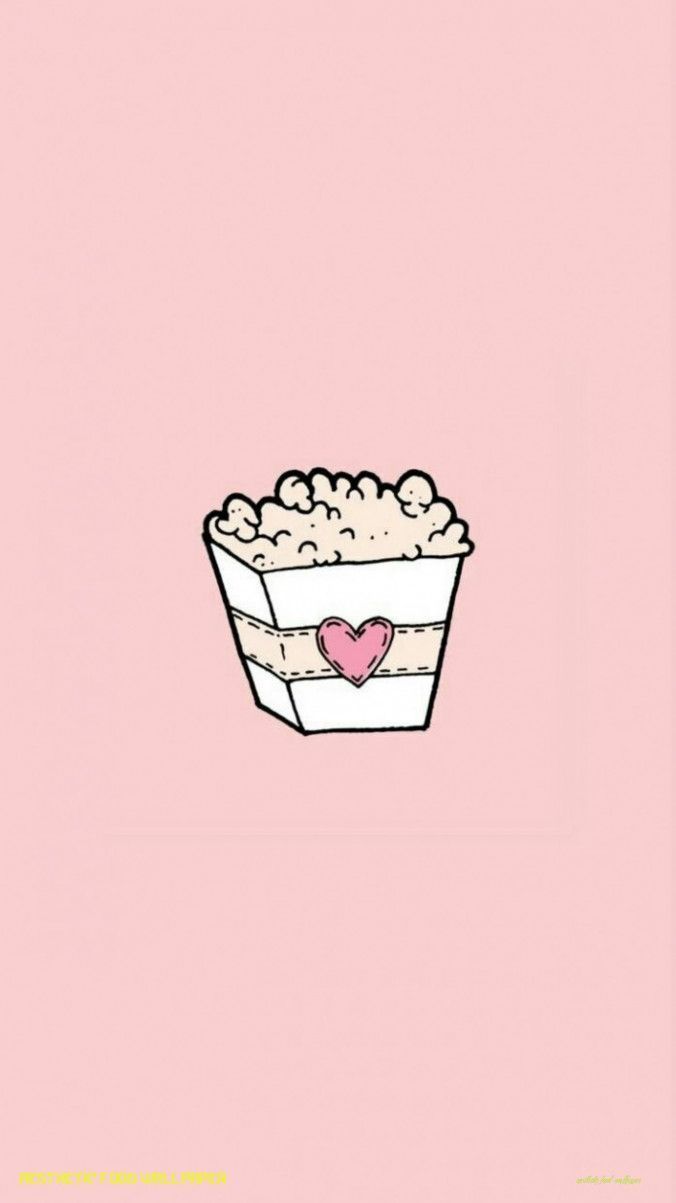 A cartoon of popcorn in the shape on pink - Foodie