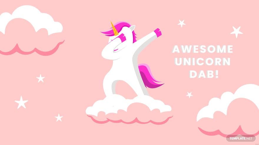 A unicorn dad on clouds with the text awesome - Unicorn