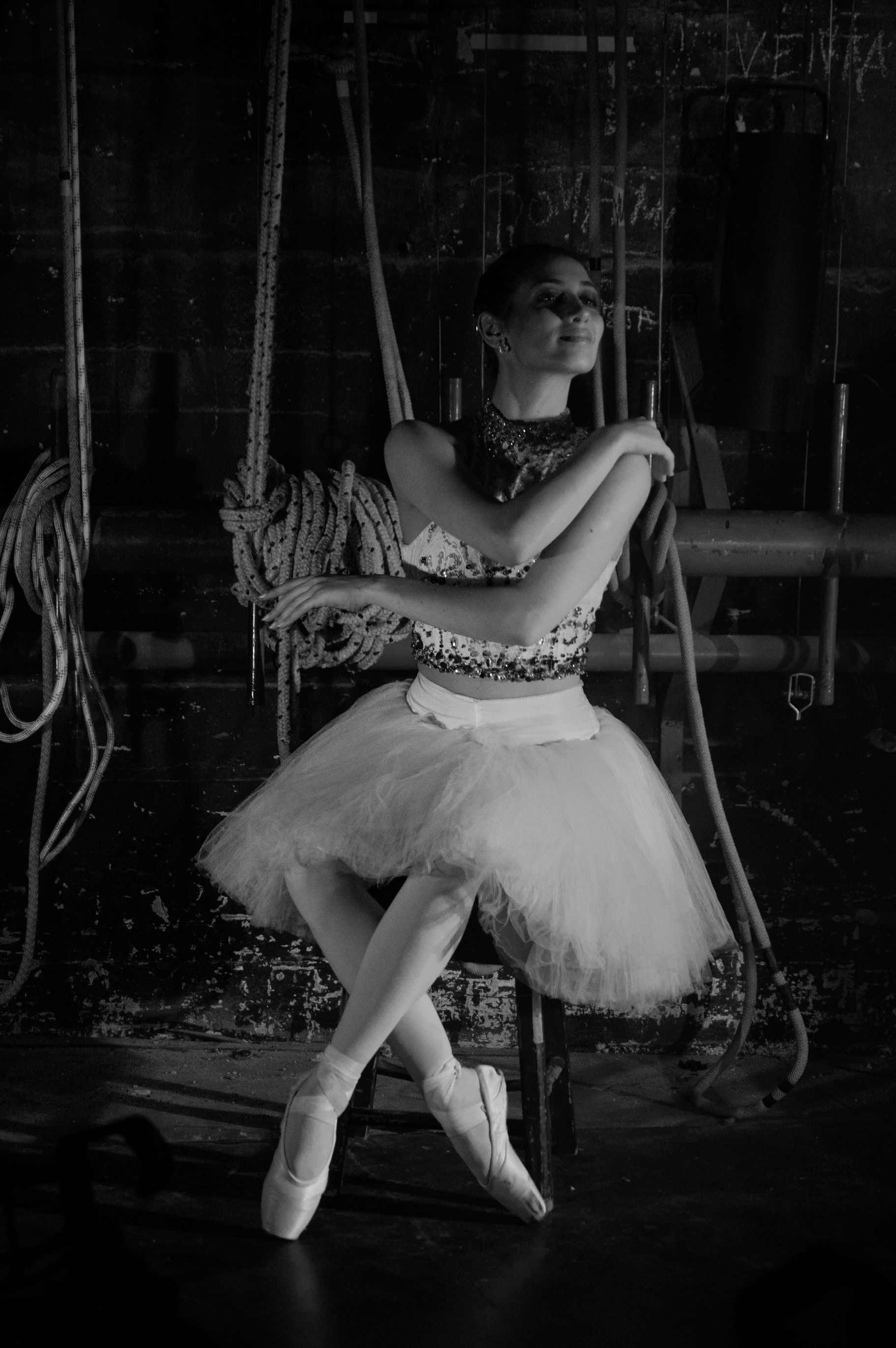 A black and white photograph of the ballerina - Ballet