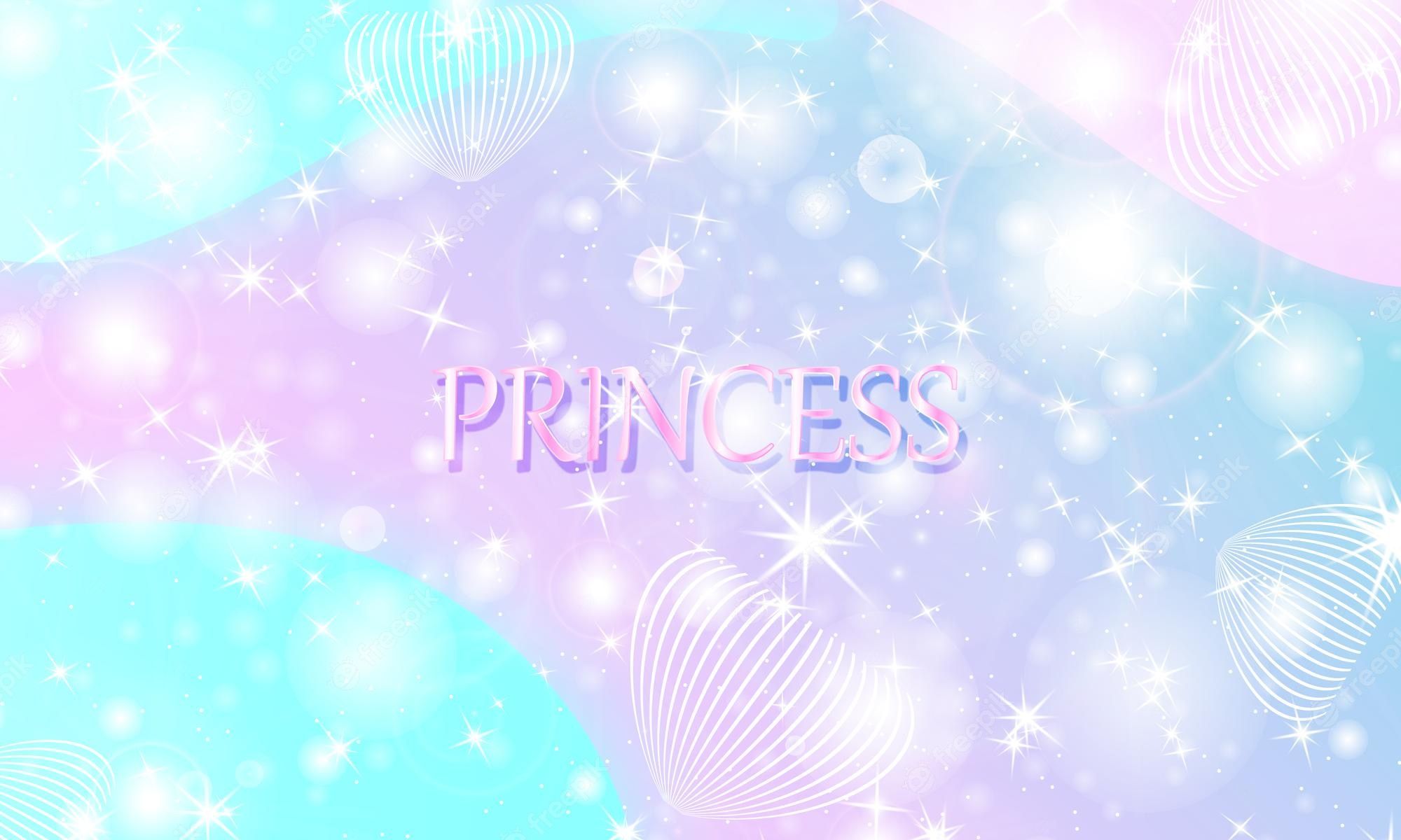 A pink and blue background with the word princess - Mermaid