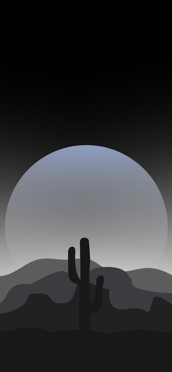 A cactus in the desert with mountains and sky - Desert
