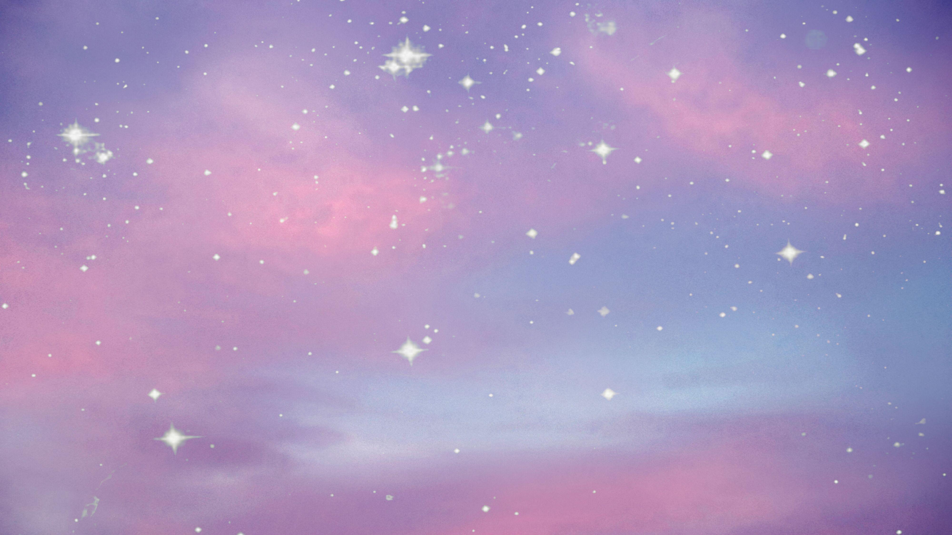 A purple and blue sky with white stars - Magic, space, galaxy