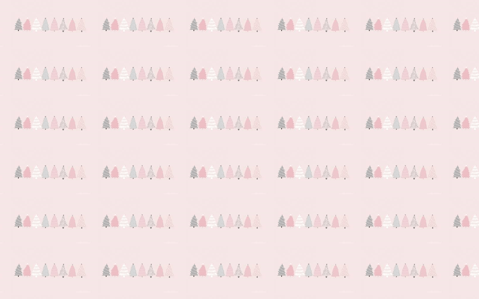 Cute Aesthetic Pink Christmas Trees Tiled Wallpaper (printed Wallpaper) [1638 X 1024]