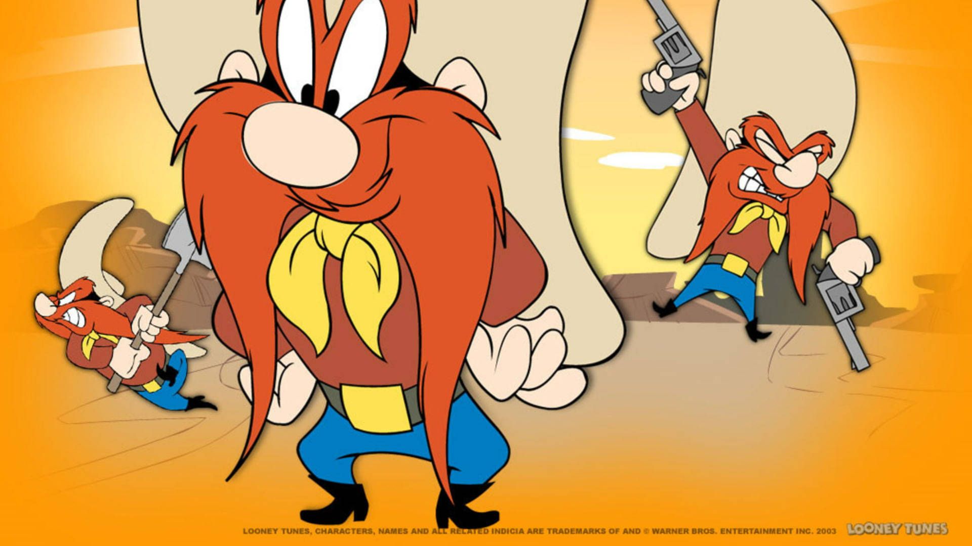 A cartoon character with guns and sunglasses - Looney Tunes