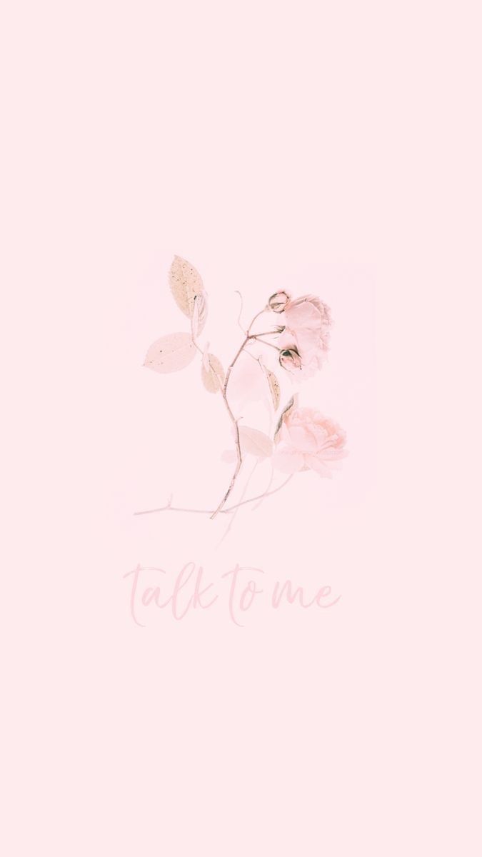 A pink background with flowers and the words talk to me - One Direction