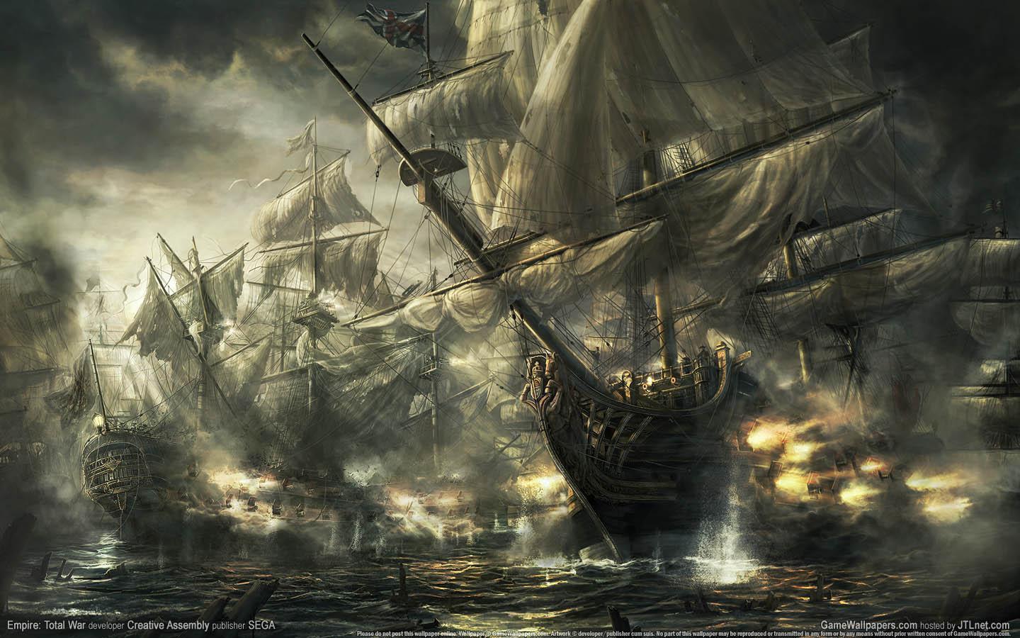 A painting of ships in the water - Pirate