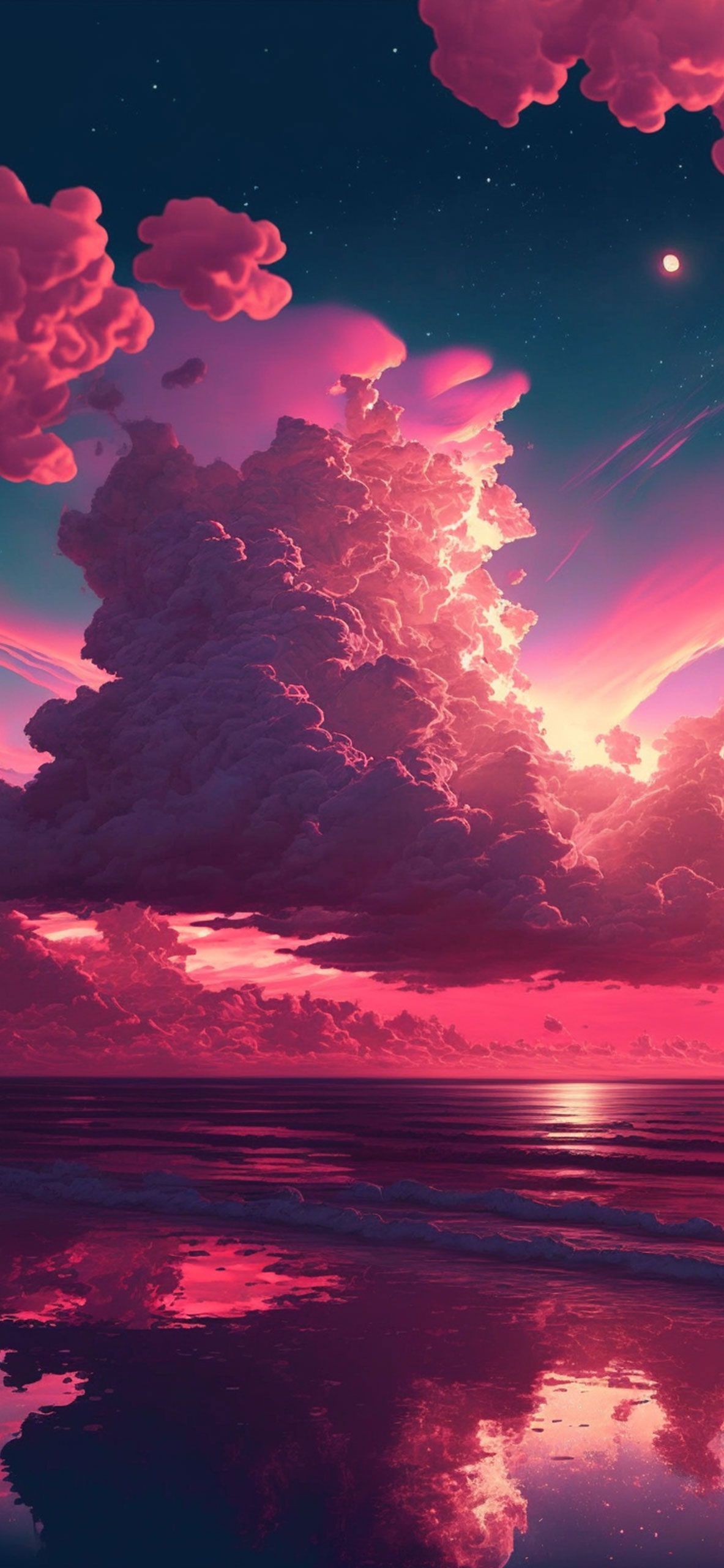 Sea & Clouds Pink Aesthetic Wallpaper Clouds Wallpaper