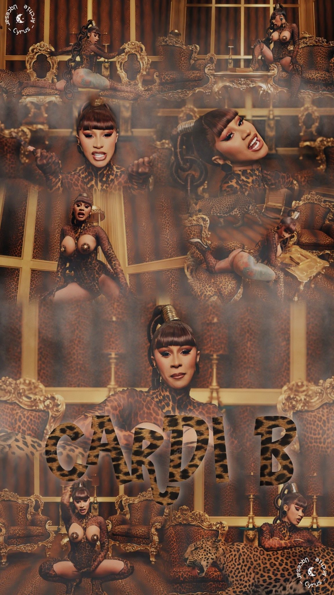 A collage of pictures with the words cardi b - Cardi B