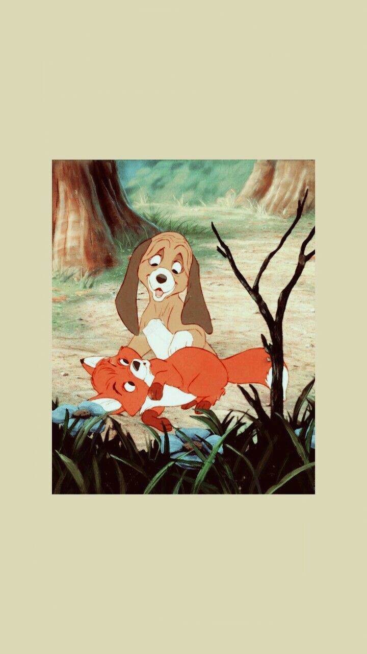 The Fox And The Hound. O cão e a raposa Wallpaper. iPhone wallpaper cat, Disney paintings, Disney wallpaper