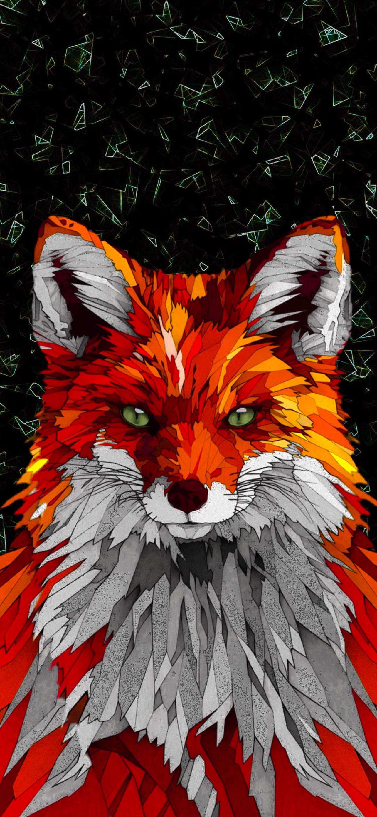 Fox Geometric Wallpaper 12 13 Pro Max (1284x2778)