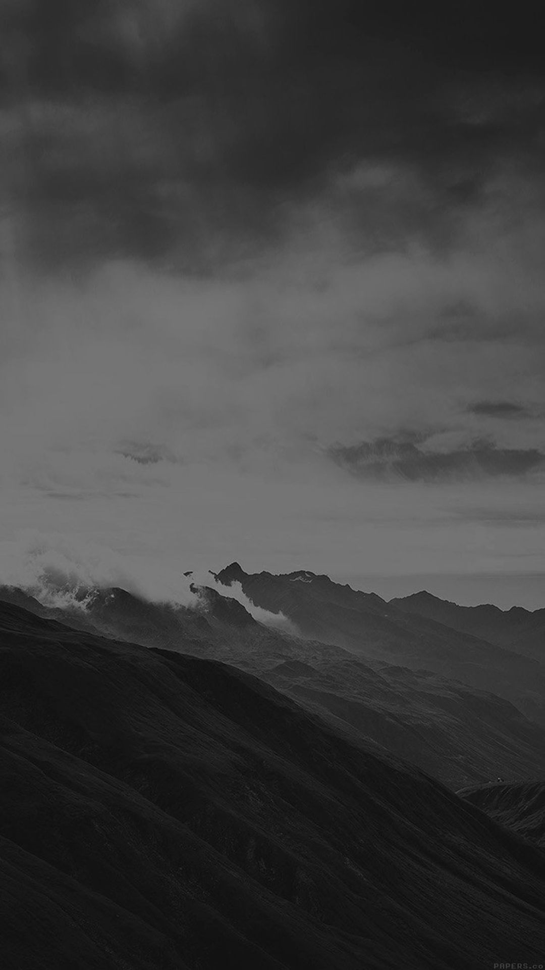 Mountain Art Fog Nature Dark Bw #iPhone #plus #wallpaper. Dark landscape, Black aesthetic wallpaper, Black wallpaper