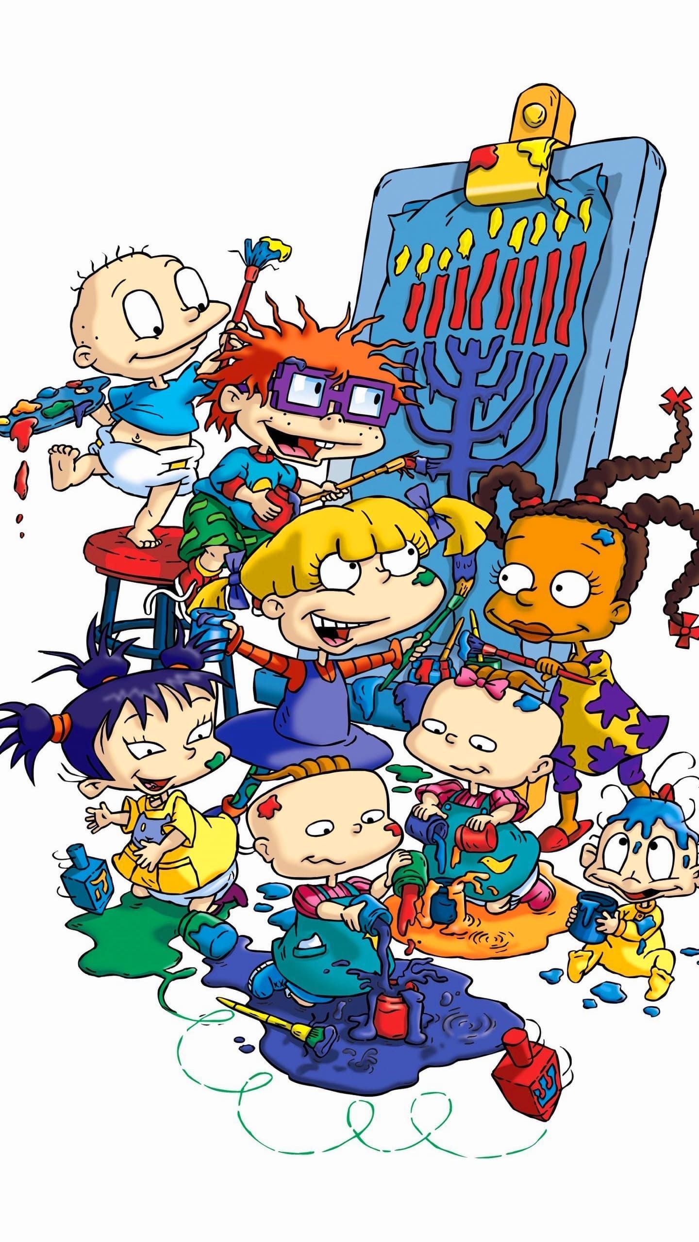 Rugrats characters painting a menorah for Hanukkah - Rugrats