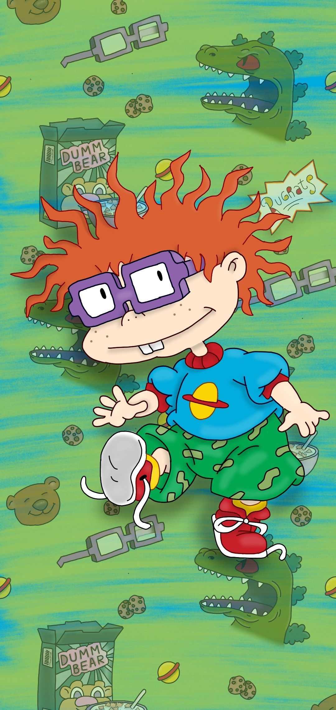 A cartoon character with red hair and glasses - Rugrats