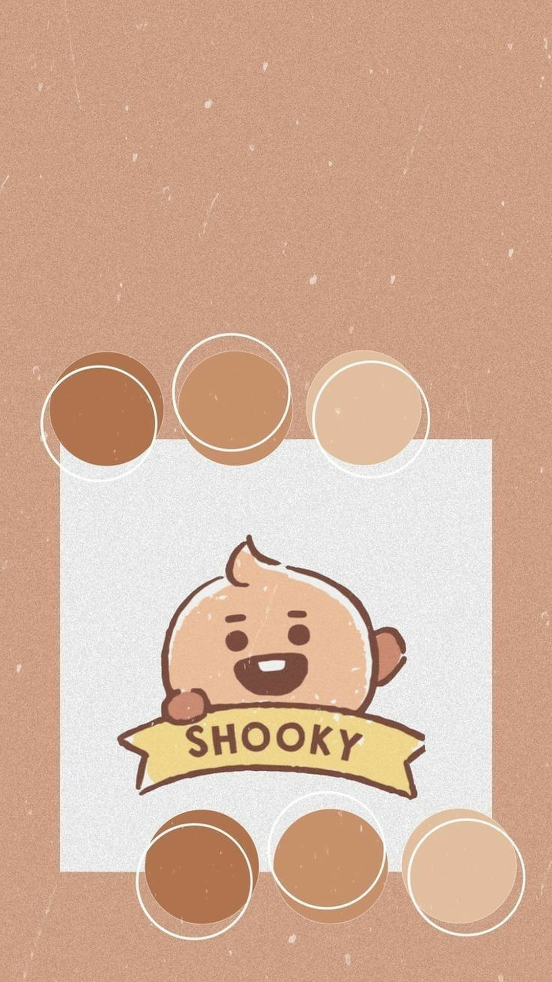 A brown background with the word shokky on it - BT21