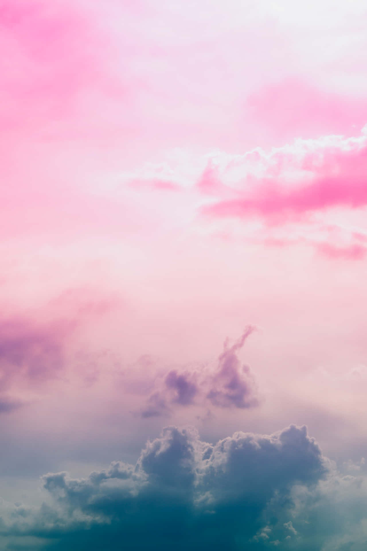Aesthetic background image of a pink and blue sky with clouds - Blush