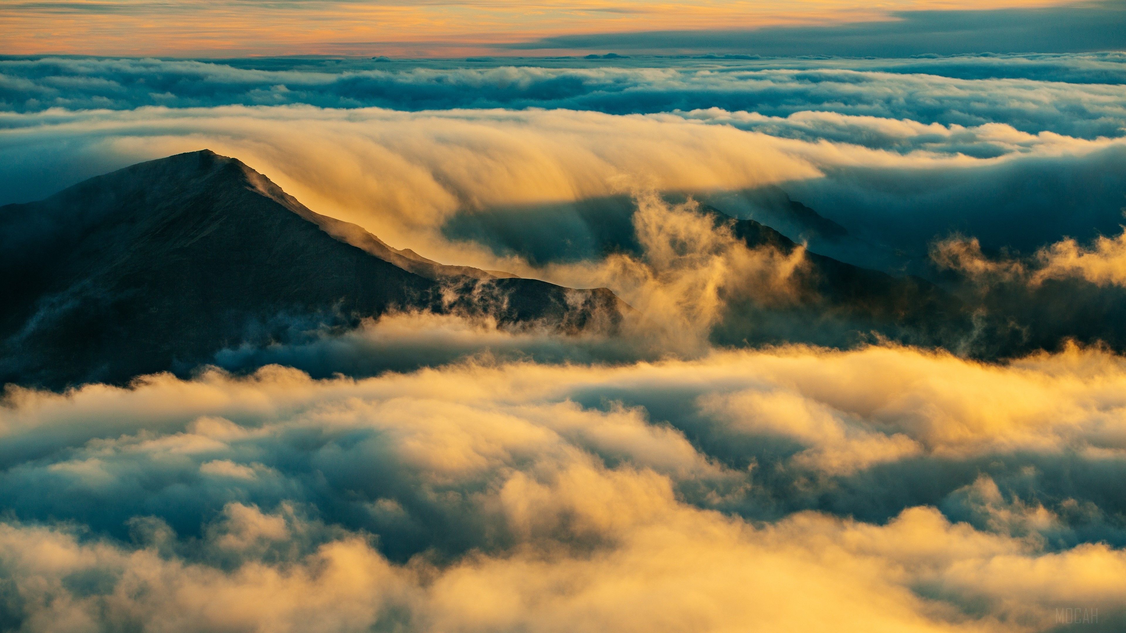 mountain, summit, clouds, haleakala, united states 4k Gallery HD Wallpaper