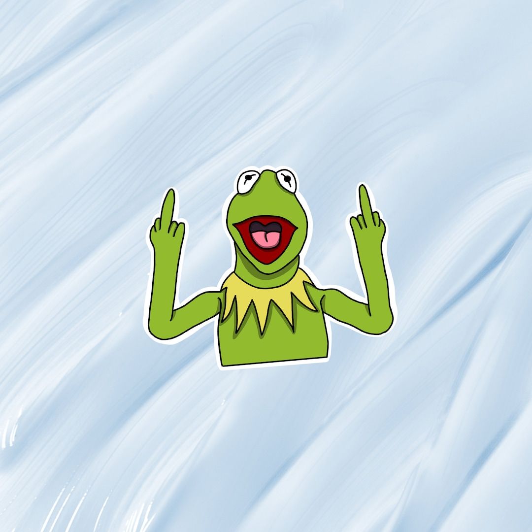 Kermit Middle Finger VINYL STICKER Funny Car Sticker 4x4 4WD