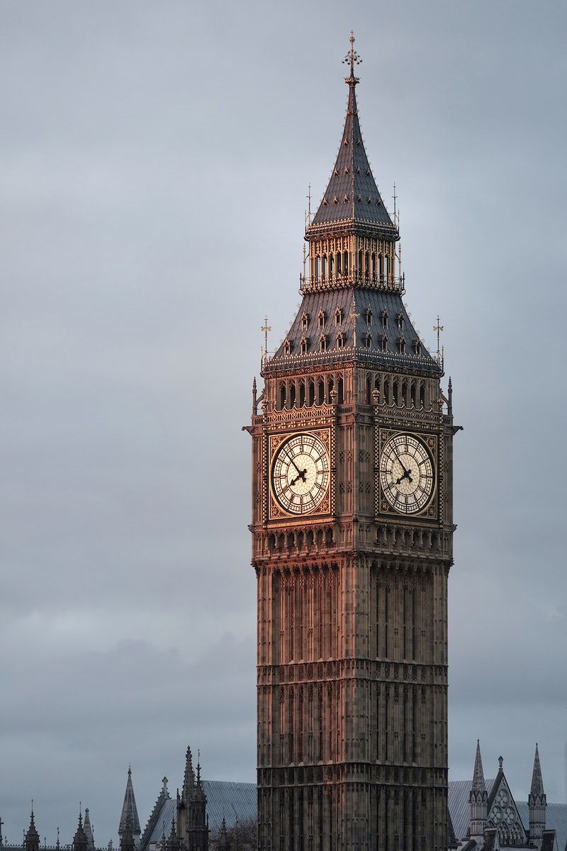 The Big Ben clock tower towering over the city of London. - London