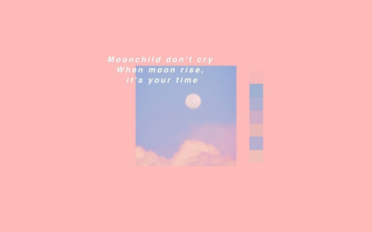 A pink background with the words, moonlight dreams and stars - Cute
