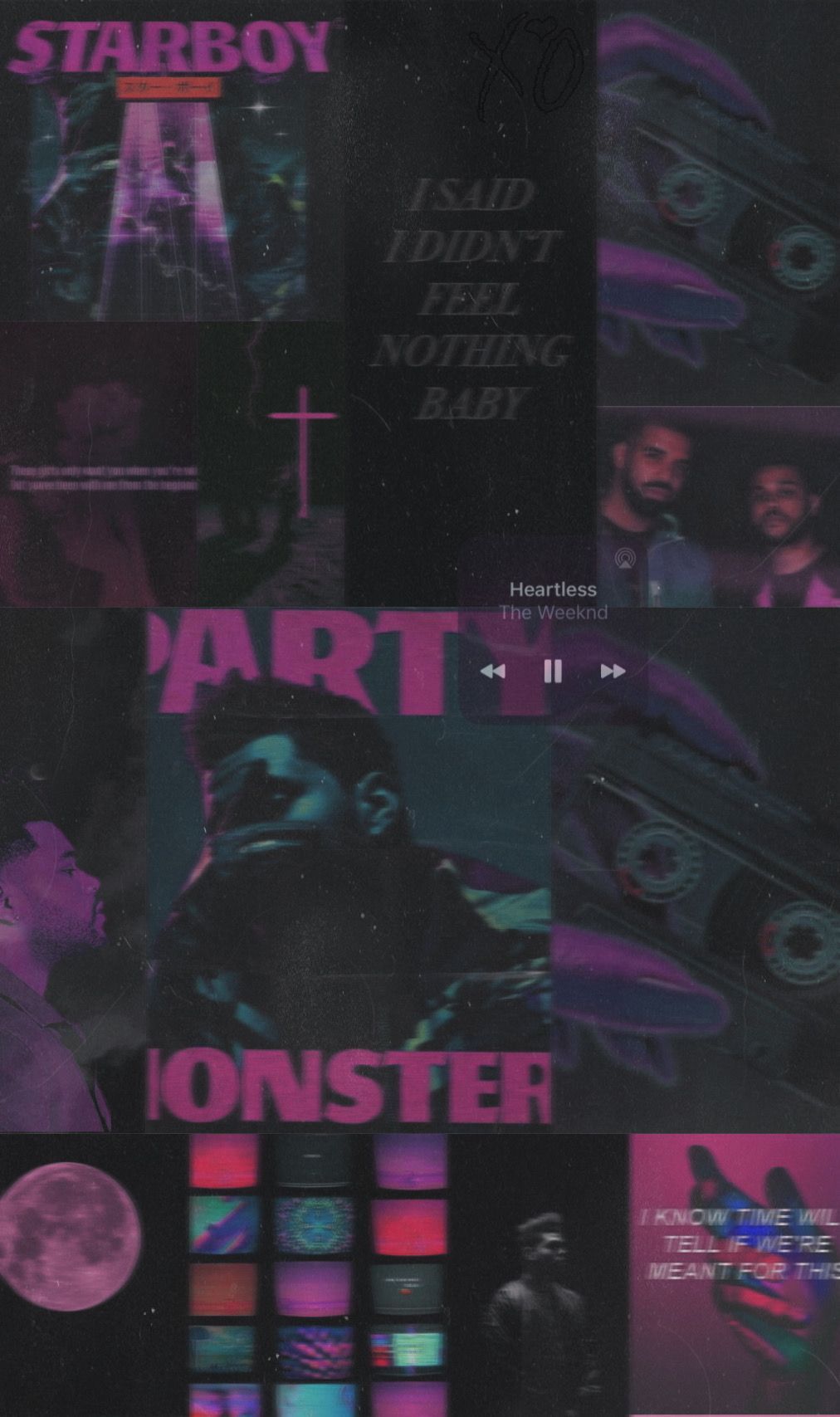A poster with several different images on it - The Weeknd