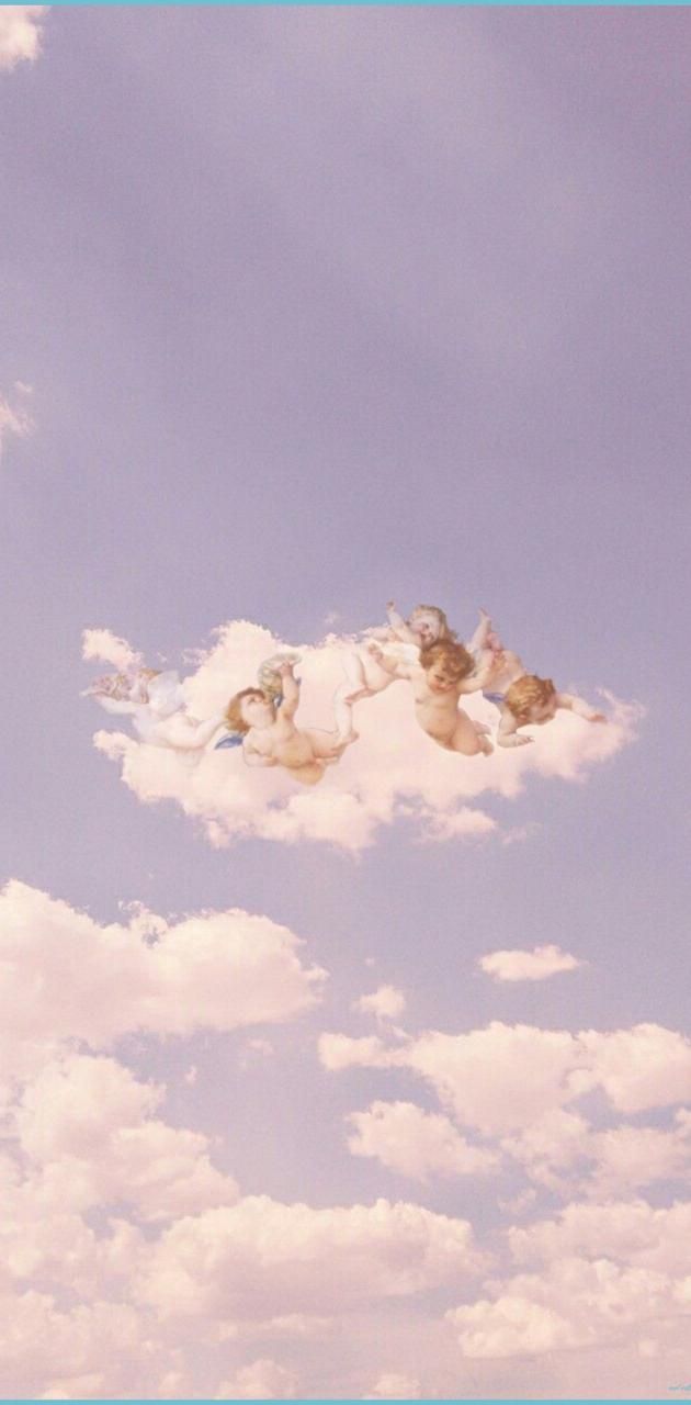 IPhone wallpaper of angels on a cloud - Angels