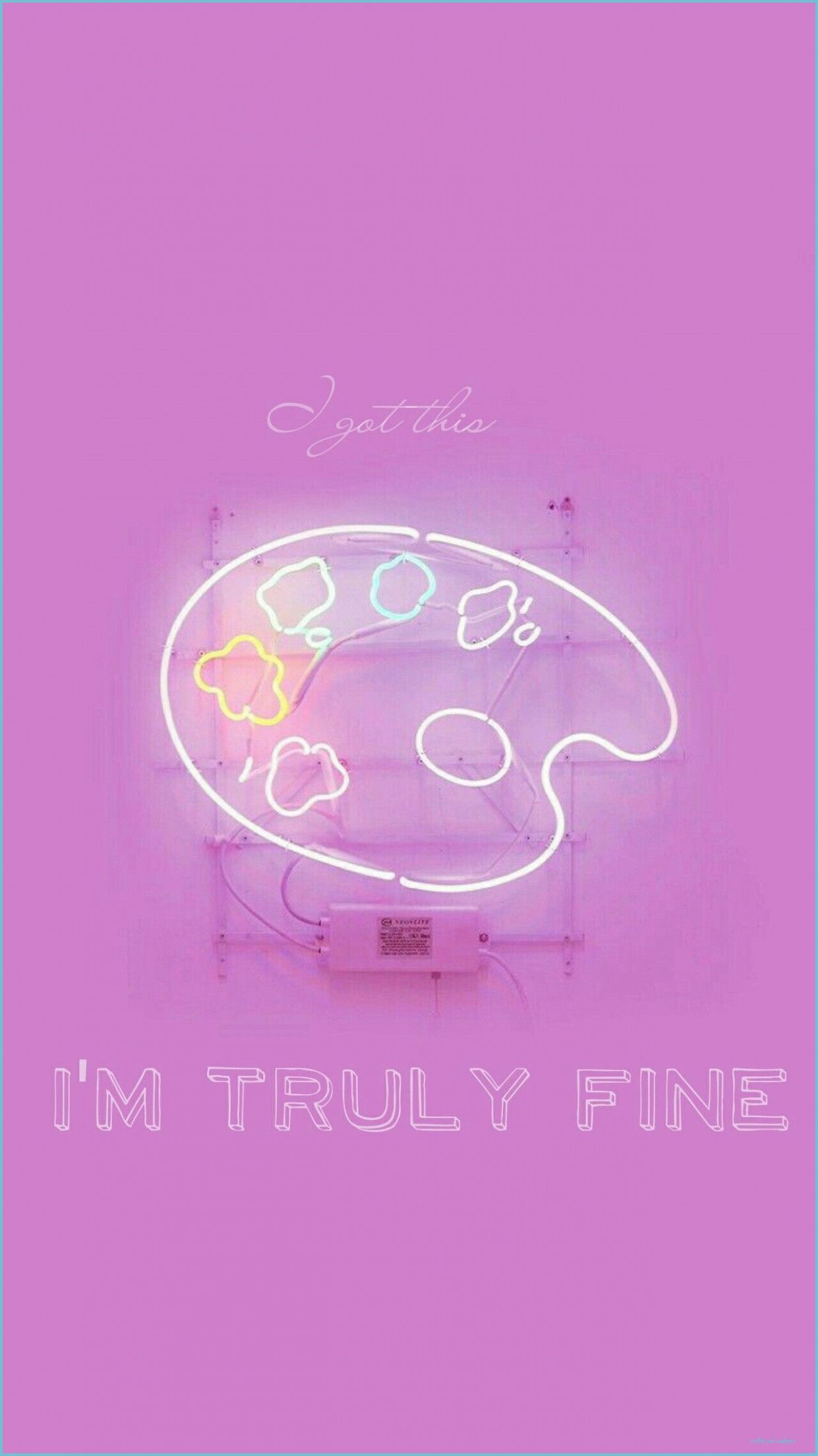 A neon sign that says i'm truly fine - Baddie