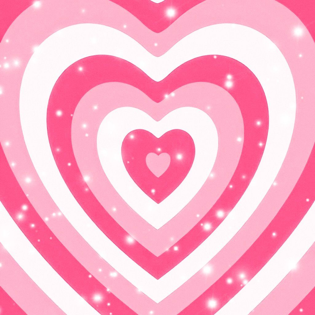 A pink and white heart background with a small pink heart in the middle - Y2K