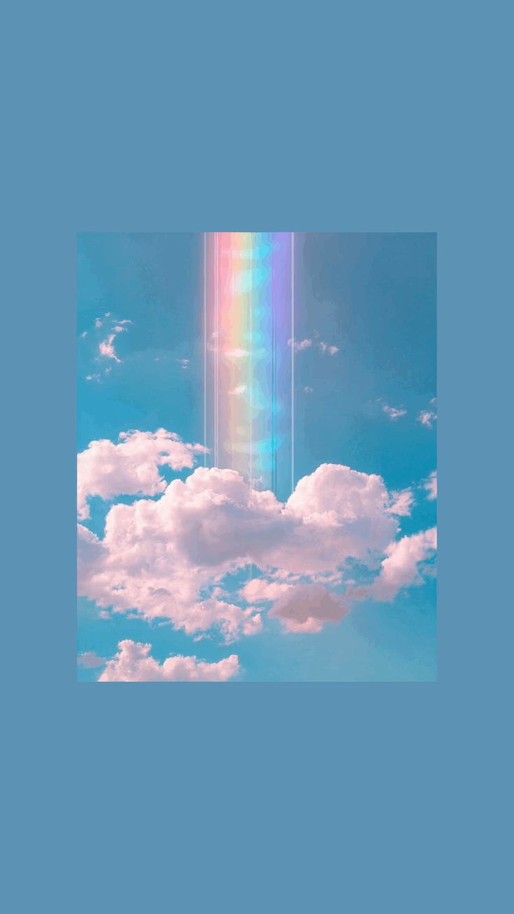 Aesthetic background with a rainbow in the sky - IPhone