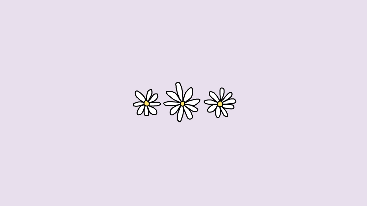 A simple daisy illustration on purple background - Simple