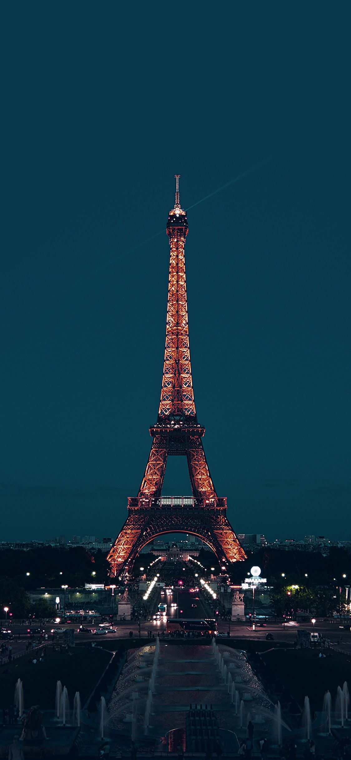 iPhone X wallpaper. paris night france city blue eiffel tower