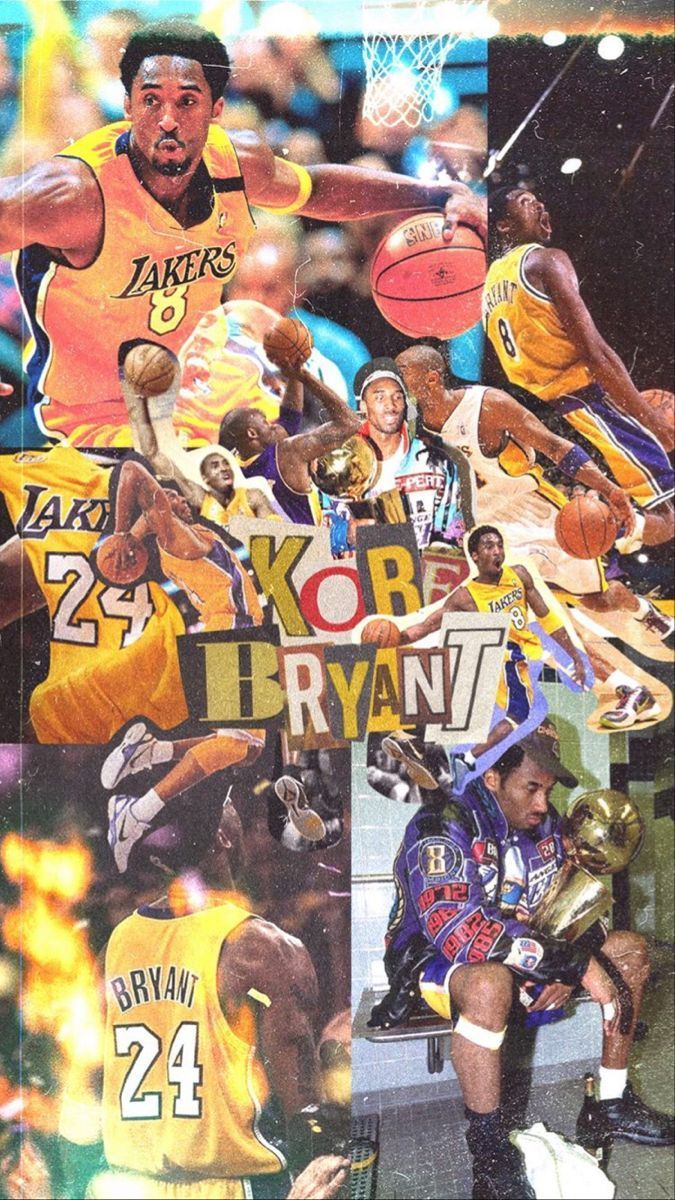 A collage of different basketball players - NBA, Kobe Bryant