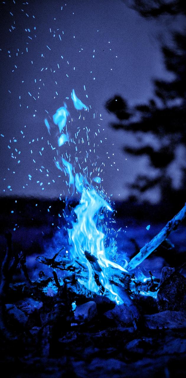 Blue campfire in the night - Dragon