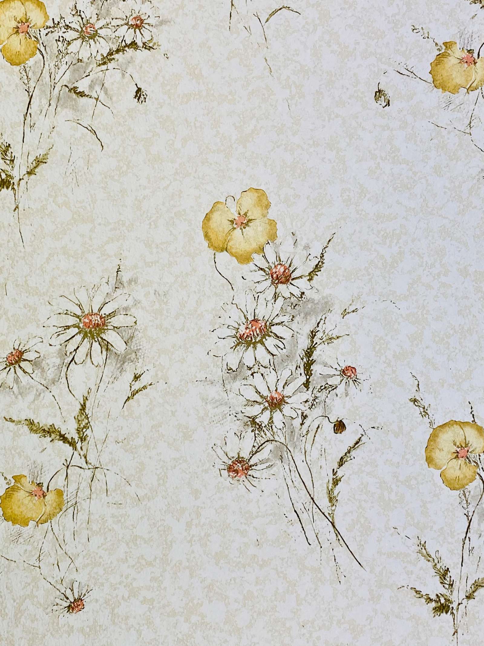 Vintage wallpaper with a floral pattern - 60s