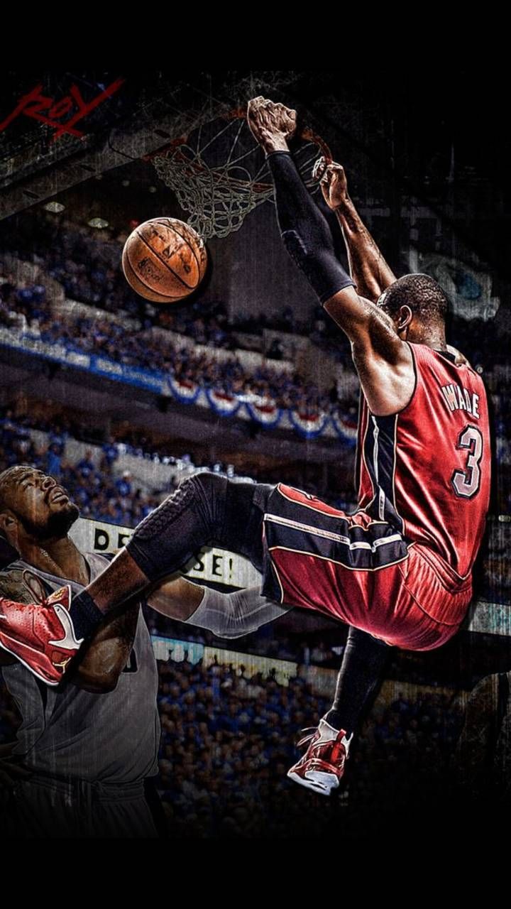 Miami Heat wallpaper with the player dunking the ball - NBA