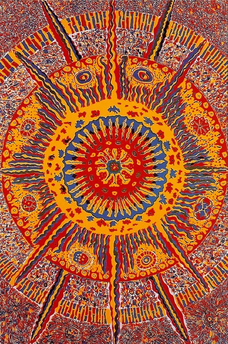The sun is depicted in this vibrant painting - 70s