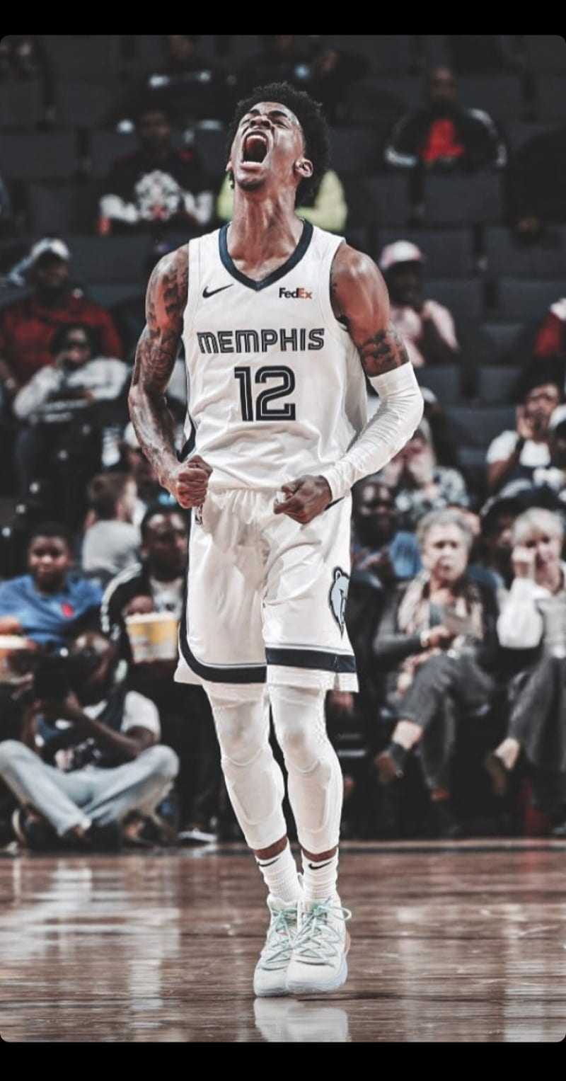 A basketball player in the middle of his game - Ja Morant, NBA