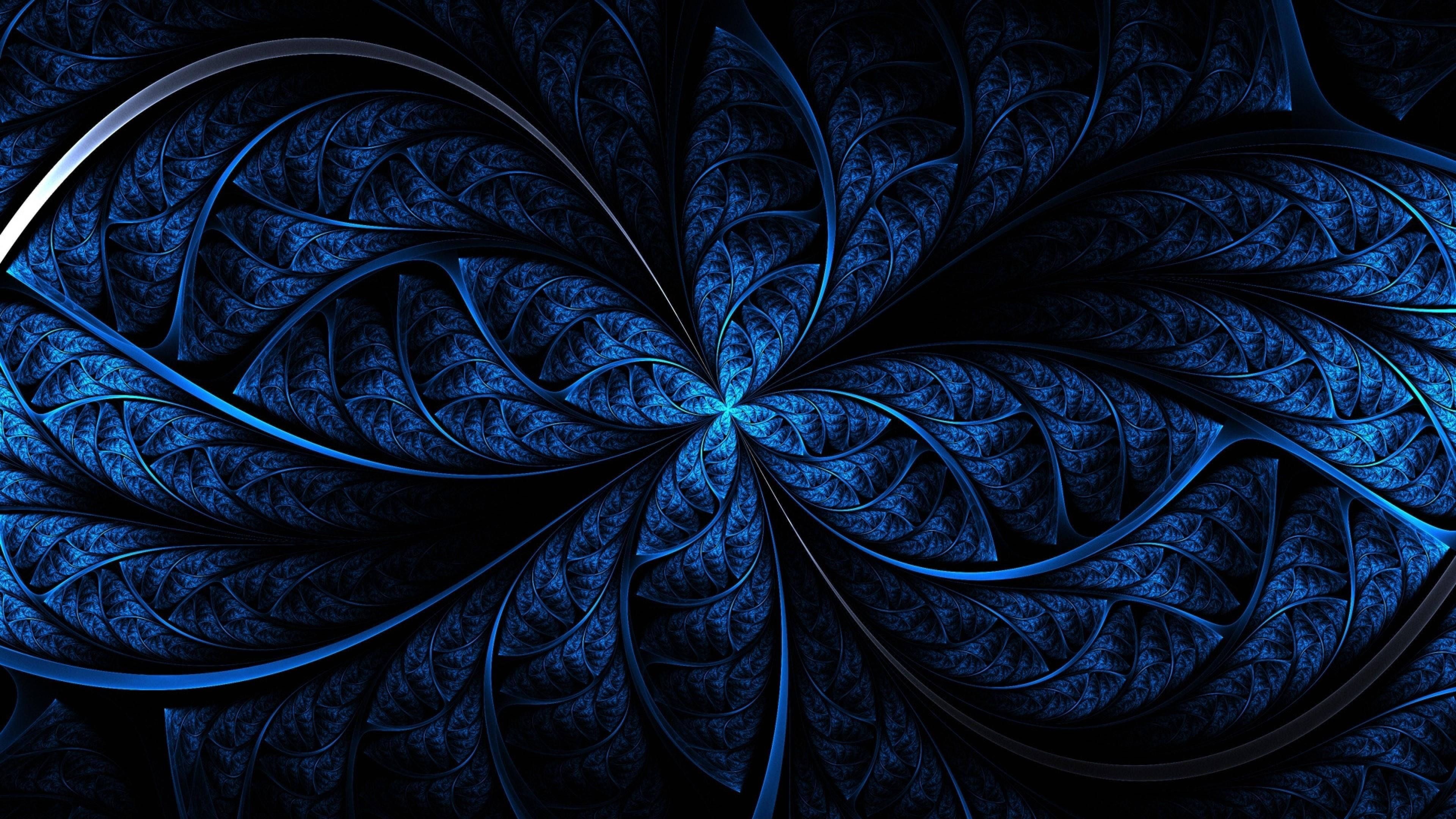 Download Leaf Like Abstract Dark And Blue Aesthetic Laptop Wallpaper