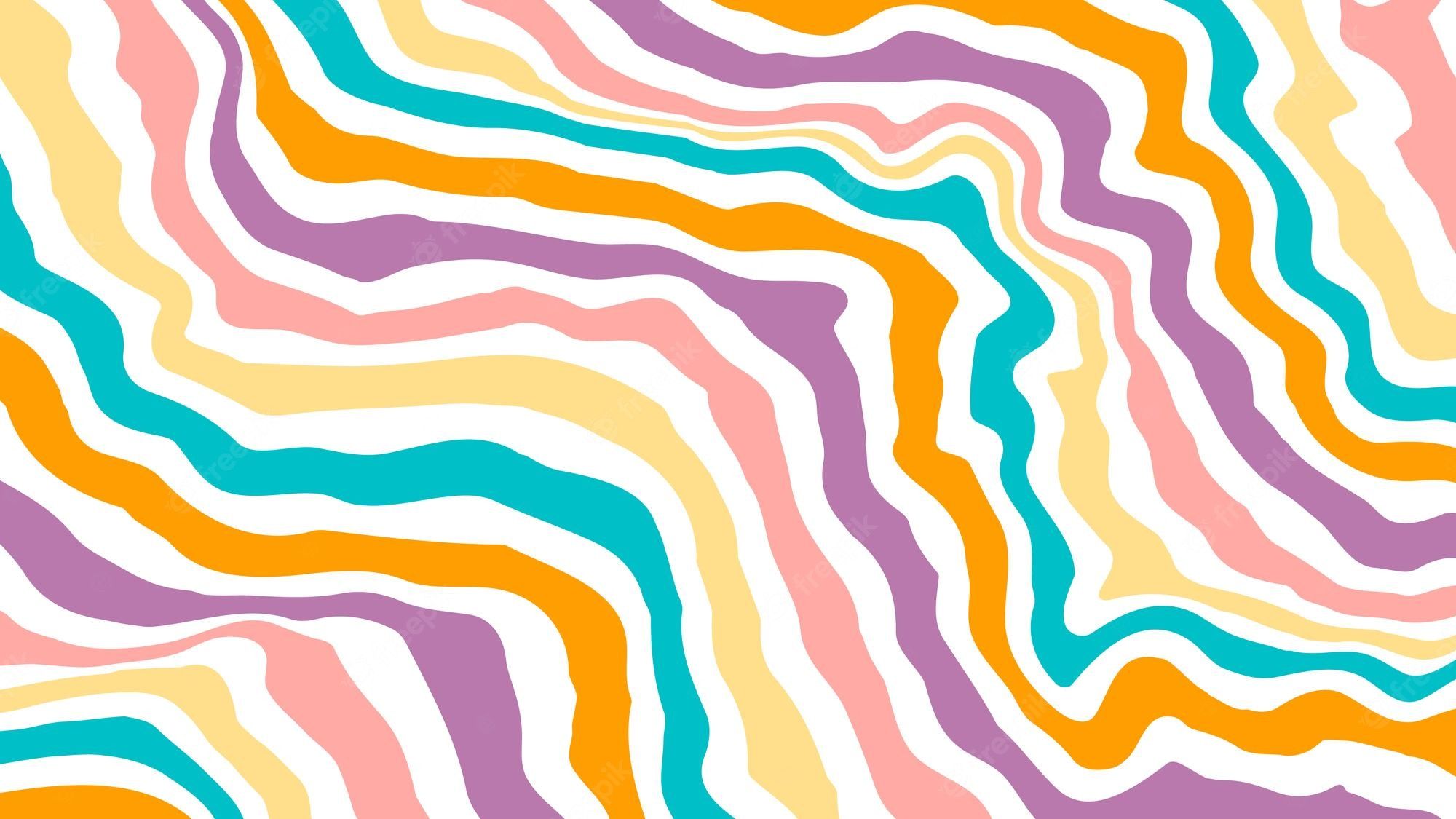 A colorful pattern of waves and lines - 70s
