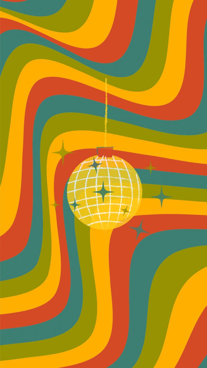 Disco ball. Retro wallpaper iphone, Funky wallpaper, 70s aesthetic wallpaper