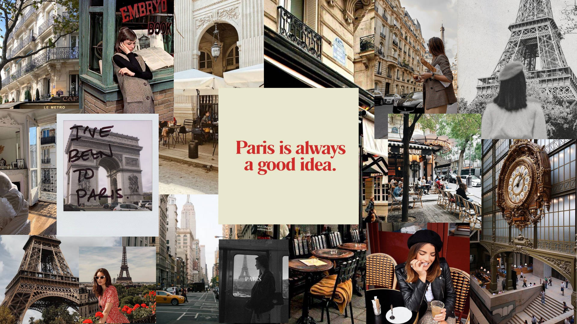 Download Collage Of Paris Aesthetic For Computer Wallpaper