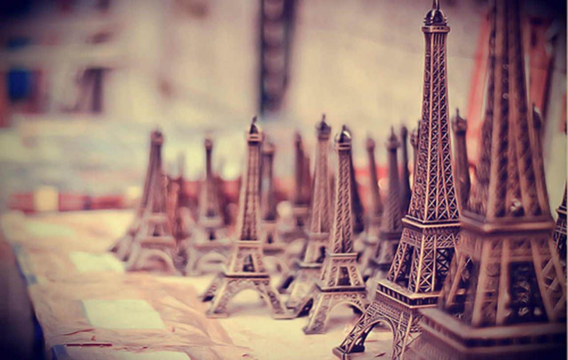 Eiffel Tower souvenirs in a gift shop - Paris, Eiffel Tower