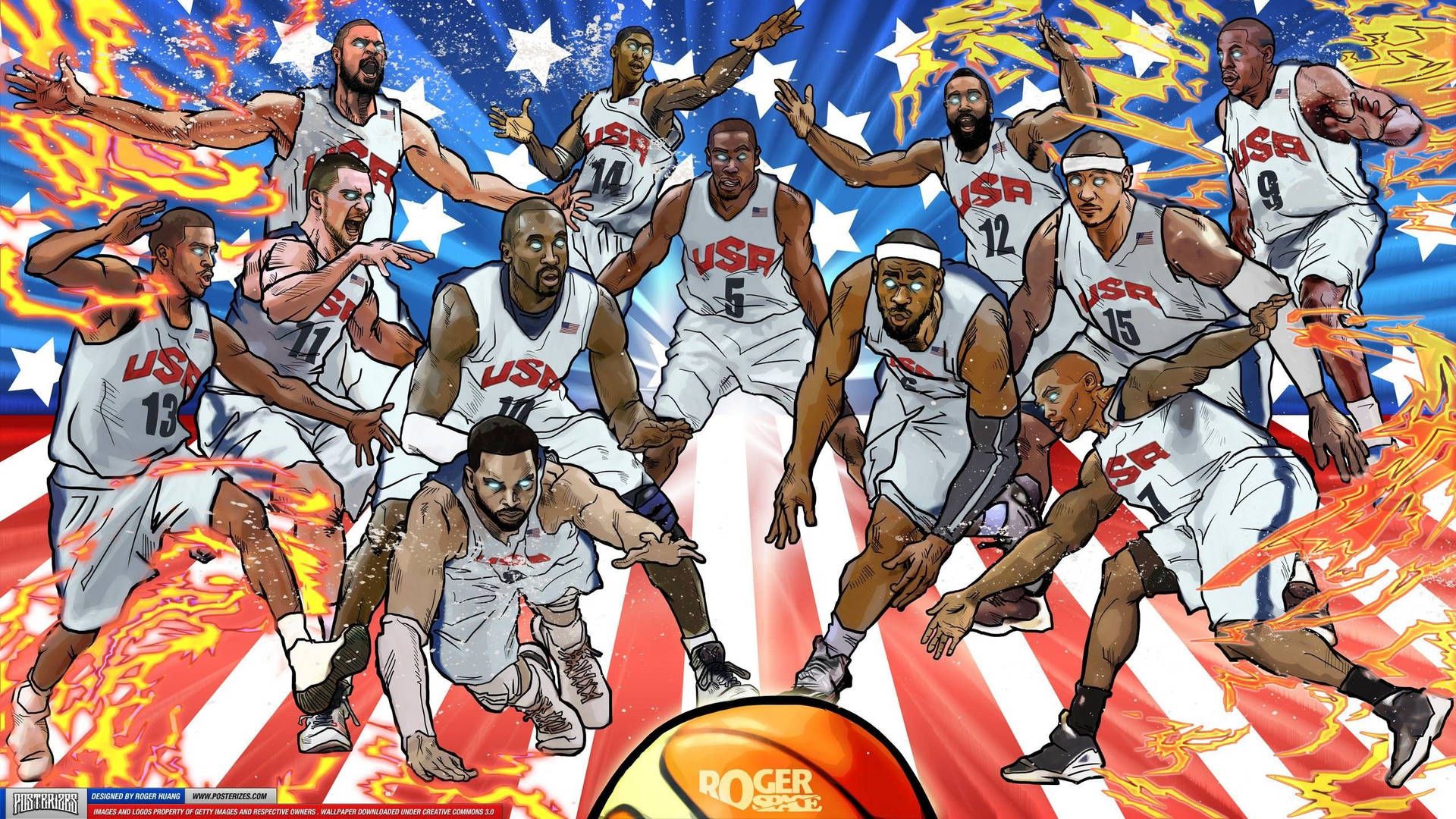 Download Team Usa Nba Fan Art Wallpaper