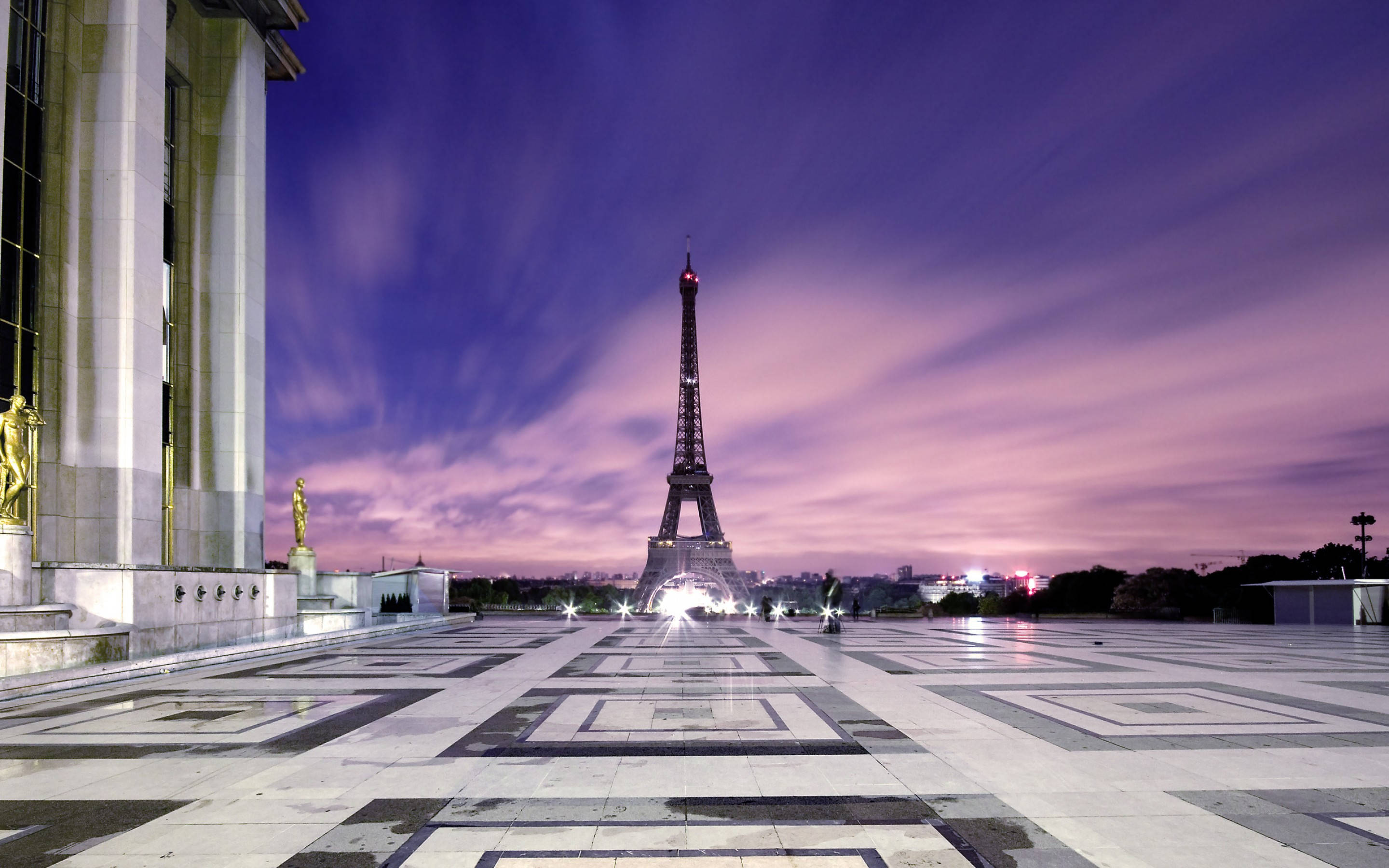 A view of the Eiffel Tower from the Trocadero in Paris, France. - Paris