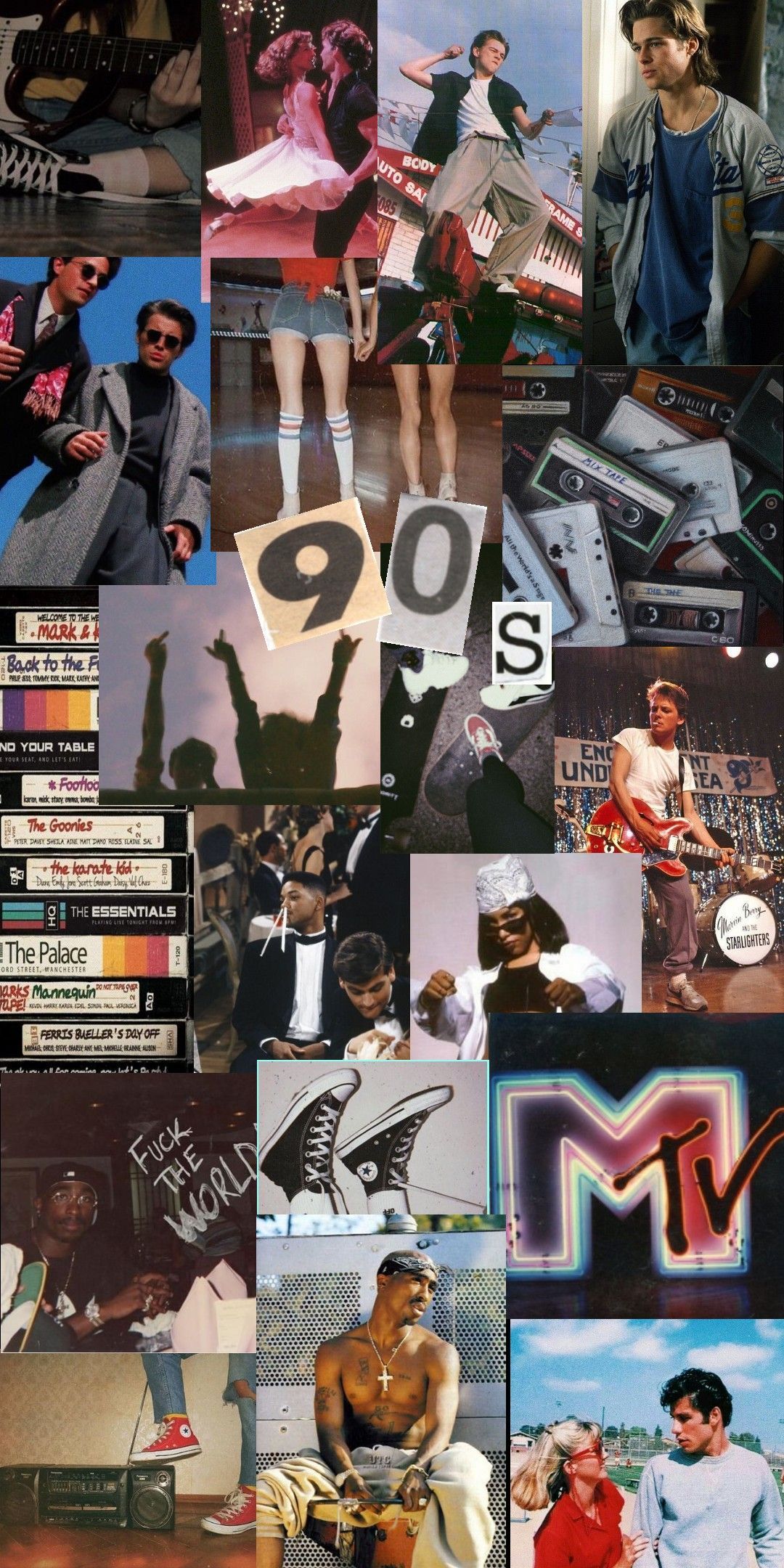 Aesthetic 90s collage wallpaper for your phone - 90s