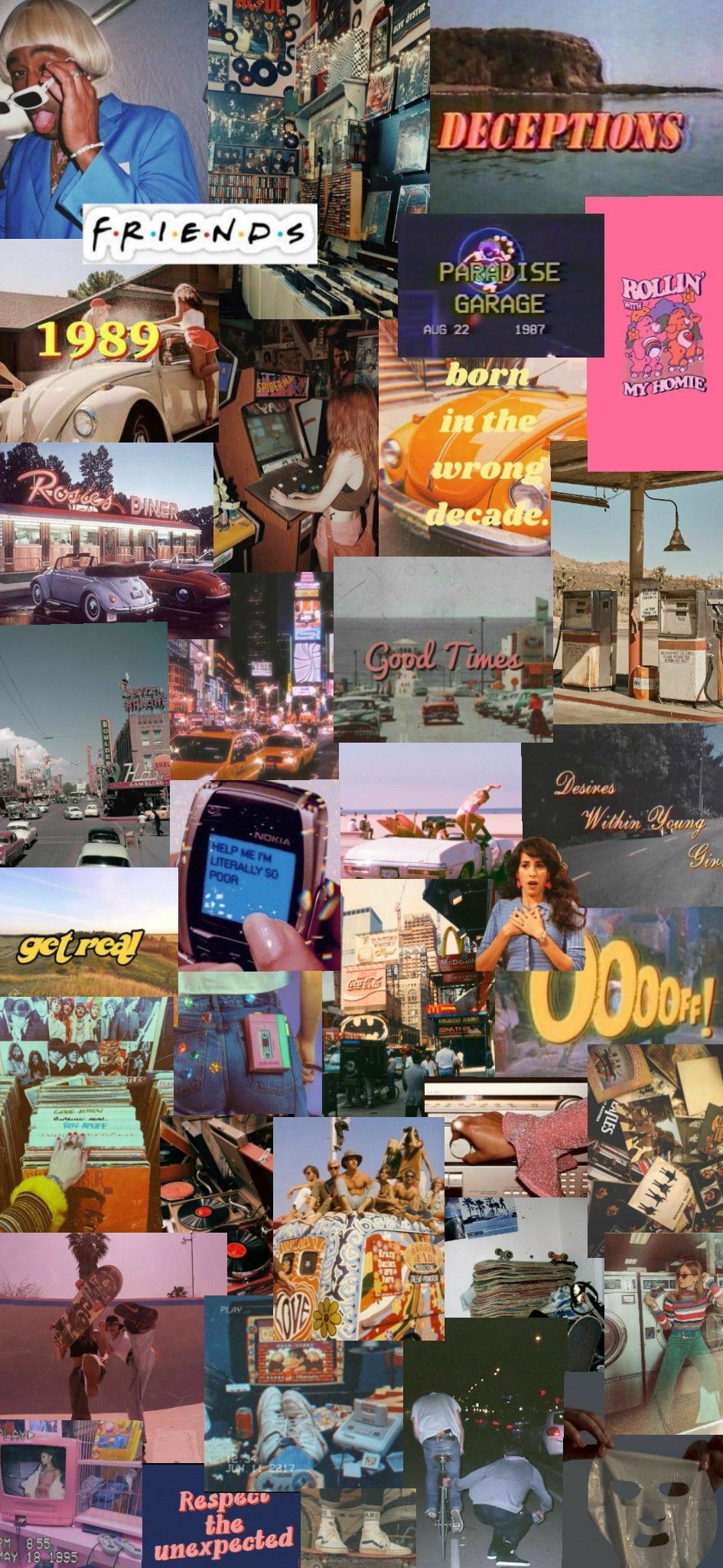 A collage of various photos and images from the 1980s - 90s