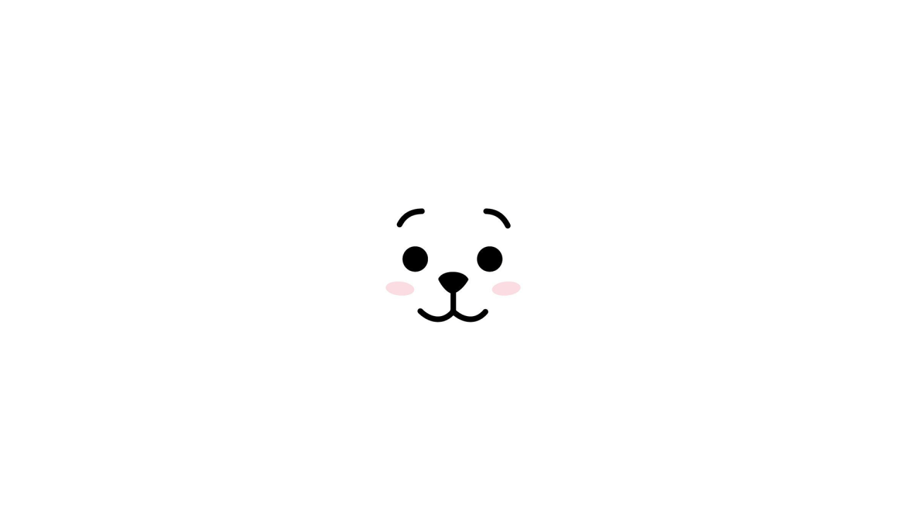 A white bear with pink cheeks and a black nose - BT21