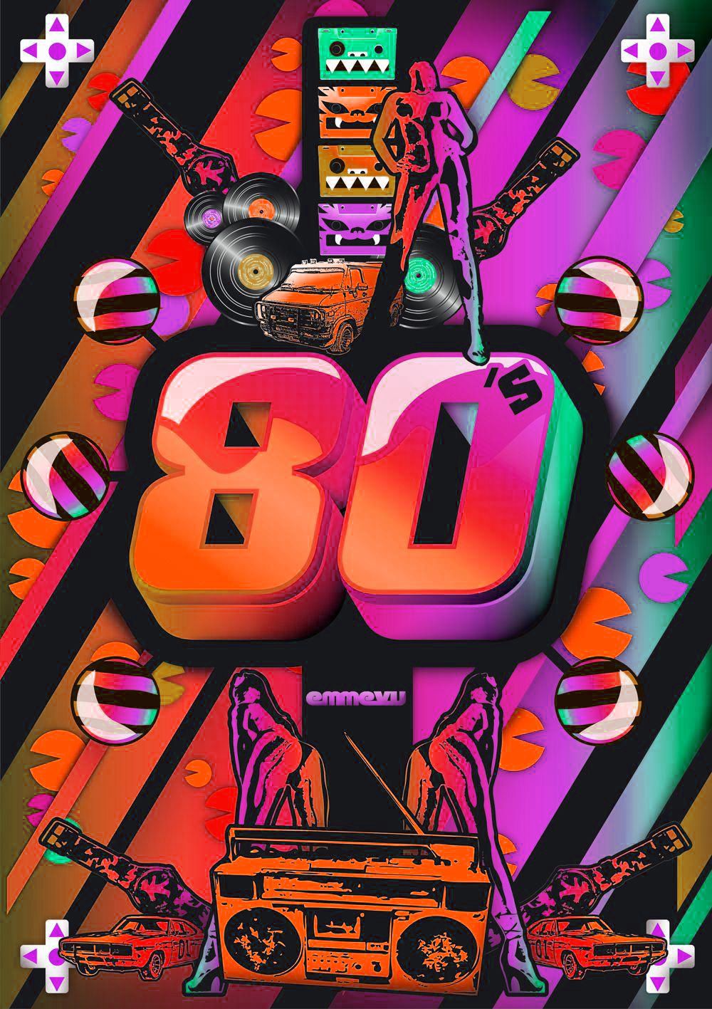 A poster with the number 80 on it - 80s