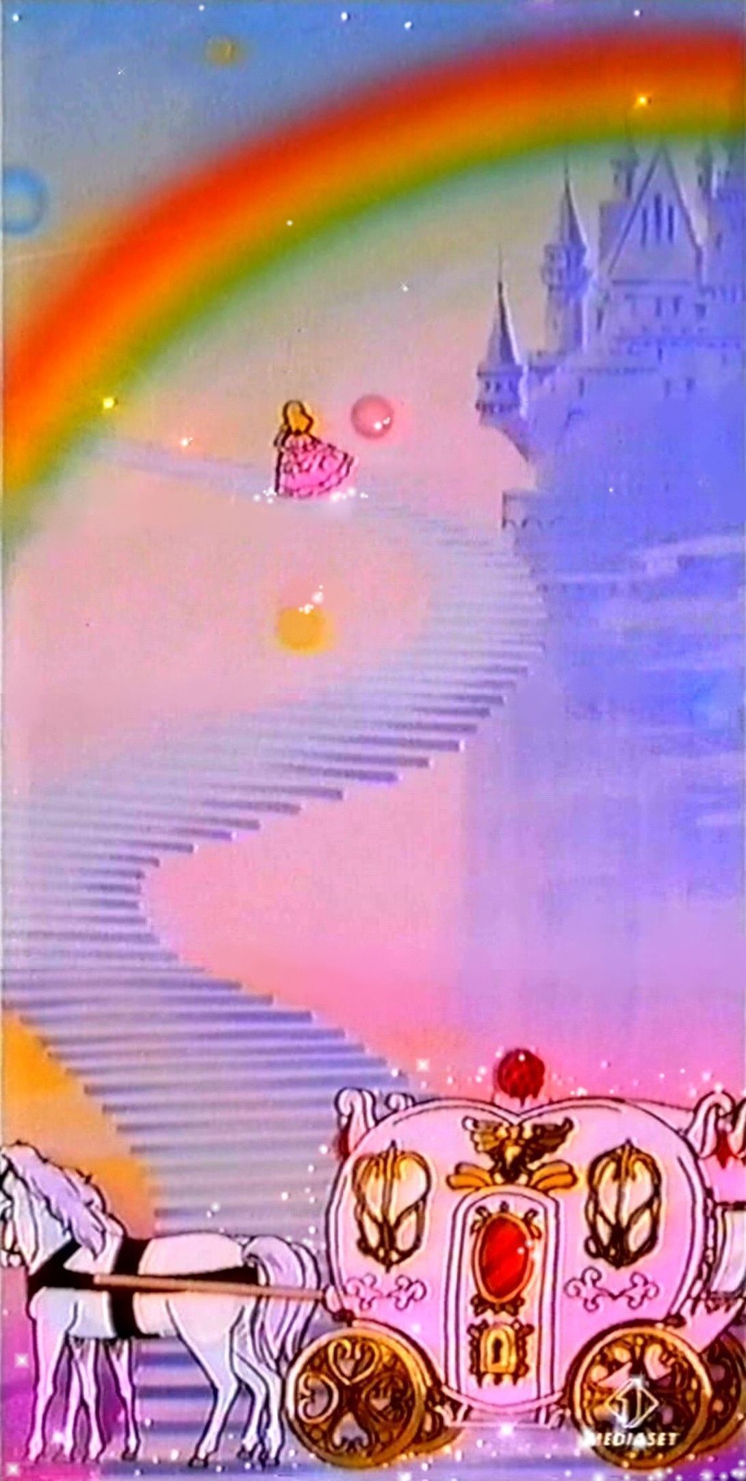 This is a beautiful picture of a princess in a pink dress on a pink horse - 90s, 90s anime, 80s, princess, Princess Peach