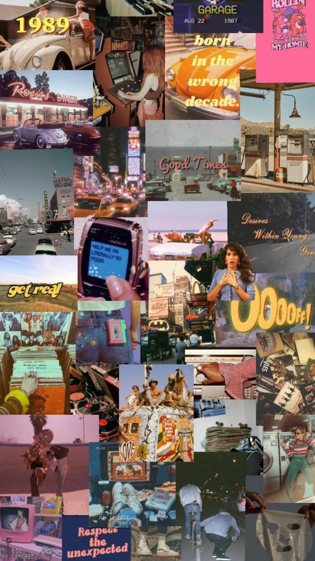 A collage of pictures with different things in them - 90s