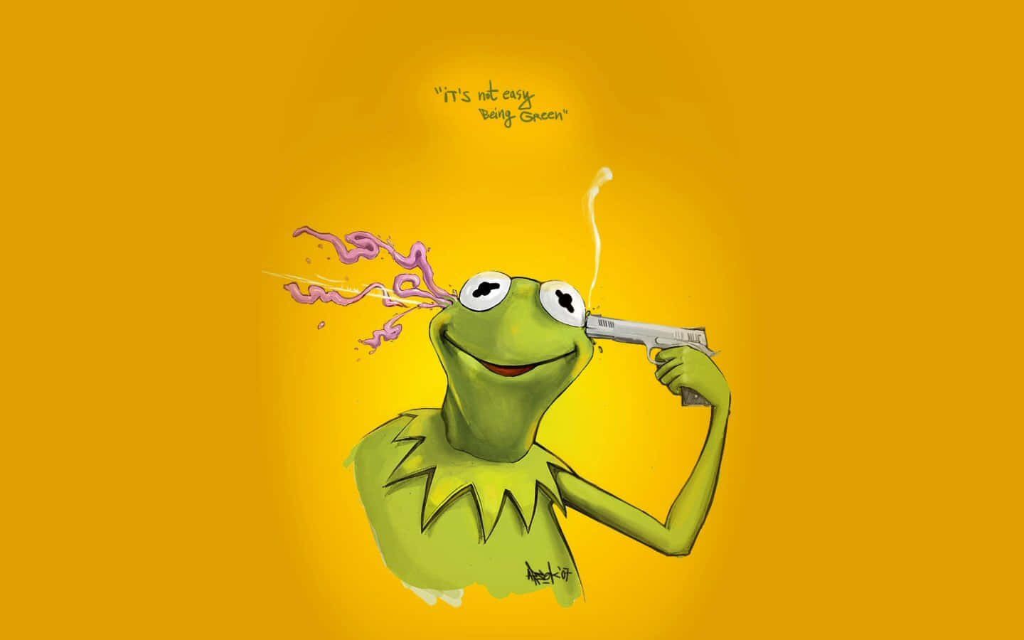 Kermit the Frog smoking a cigarette wallpaper - Kermit the Frog